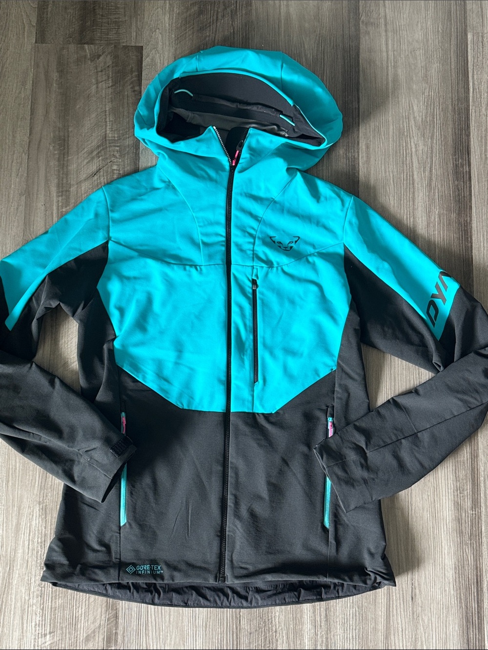 Dynafit medium Radical Infinium Hybrid Jacket Women’s teal black ski coat hooded